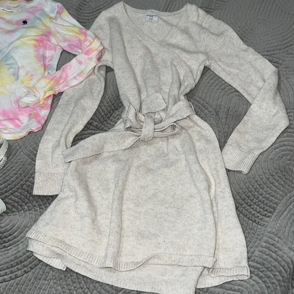 Abercrombie kids 7/8 girls bundle 2 dresses •long sleeve•plaid top - Picture 3 of 10